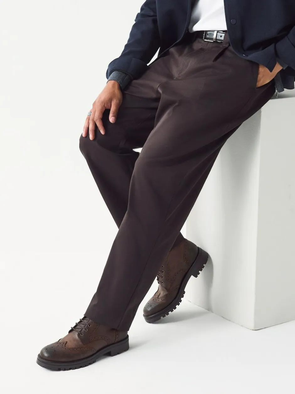 Next Brown Tall Chunky Lace-Up Brogue Boots Best