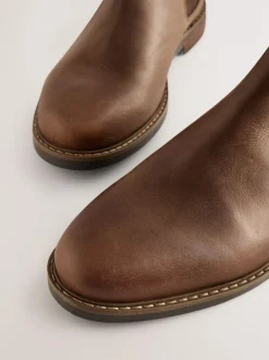 Next Waxy Leather Chelsea Boots Brown Discount