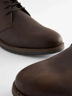 Next Waxy Leather Chukka Boots Brown Sale