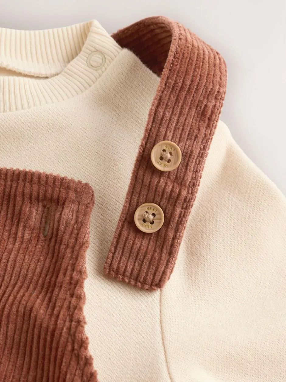 Next Brown Woodland Cord Dungarees and Bodysuit Set (0mths-2yrs) Sale