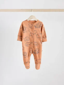 Next Brown/Blue Baby Sleepsuits 3 Pack (0mths-3yrs) Hot