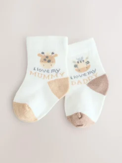 Next Brown/Cream Baby Socks 2 Pack (0mths-2yrs) Online