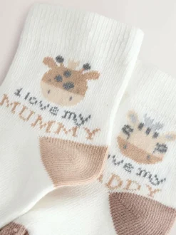 Next Brown/Cream Baby Socks 2 Pack (0mths-2yrs) Online