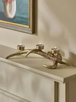 Next Brown/Gold Antler Candle Holder Tealight Sale