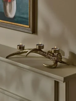 Next Brown/Gold Antler Candle Holder Tealight Sale