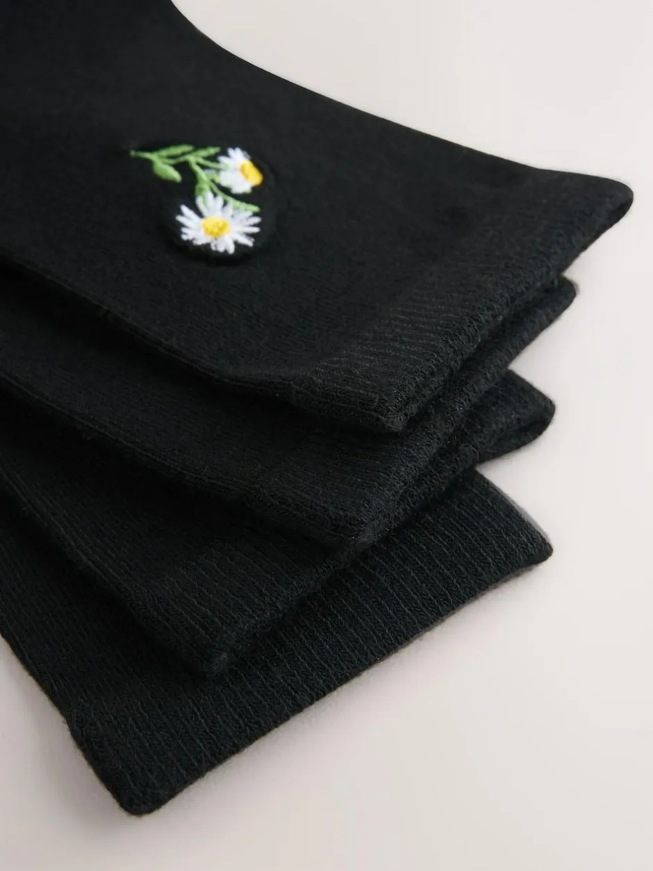 Next Bumble Bee Embroidered Motif Ankle Socks 4 Pack