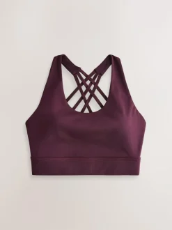 Next Burgundy Red Active Cross Back Sports Bra Discount