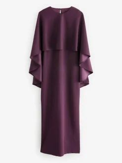 Next Burgundy Red Cape Maxi Dress Hot