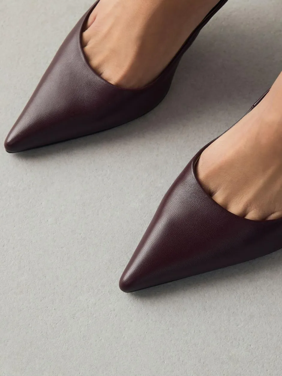 Next Extra Wide Fit Leather Mid Court Shoes Burgundy Red Best