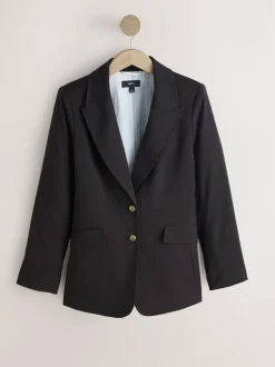 Next Burgundy Red Fitted Single Breasted Blazer Sale