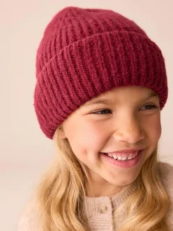 Next Burgundy Red Fluffy Beanie (1-16yrs) Sale