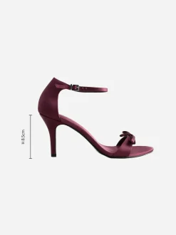 Next Forever Comfort® Mini Satin Bow Heeled Sandals Burgundy Red Discount