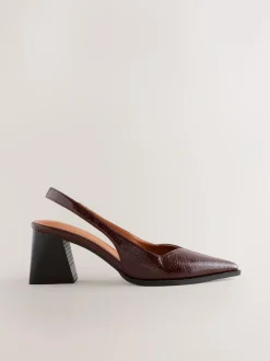 Next Forever Comfort® Pointed Toe Slingback Block Heels Burgundy Red Online
