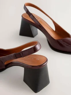 Next Forever Comfort® Pointed Toe Slingback Block Heels Burgundy Red Online