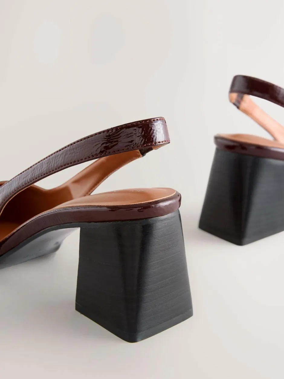 Next Forever Comfort® Pointed Toe Slingback Block Heels Burgundy Red Online