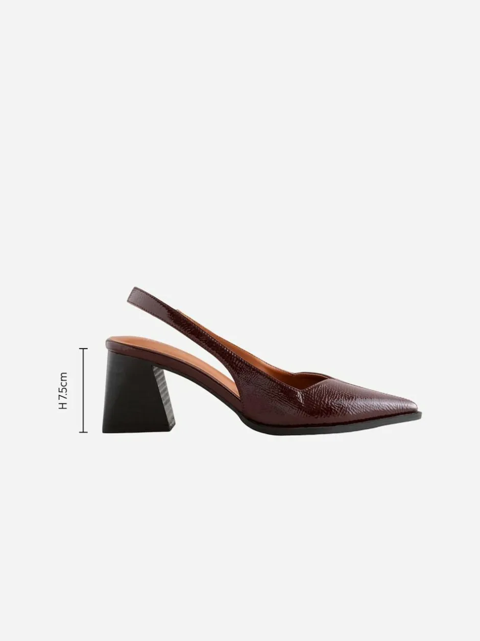 Next Forever Comfort® Pointed Toe Slingback Block Heels Burgundy Red Online