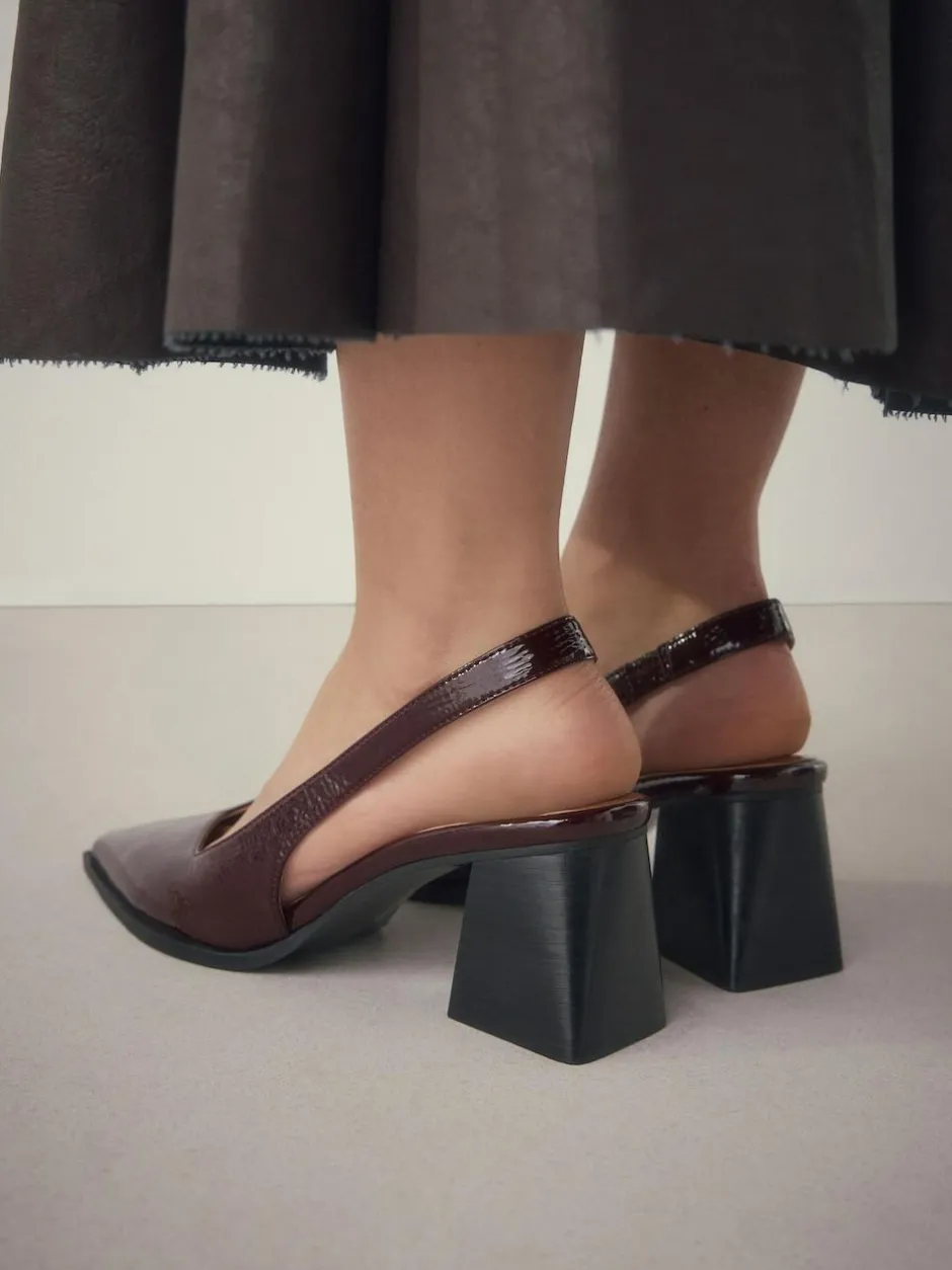 Next Forever Comfort® Pointed Toe Slingback Block Heels Burgundy Red Online