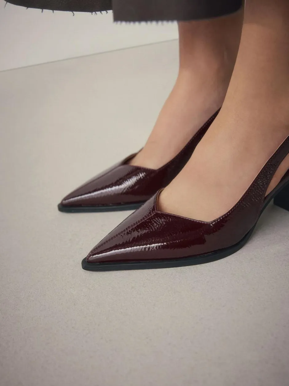 Next Forever Comfort® Pointed Toe Slingback Block Heels Burgundy Red Online