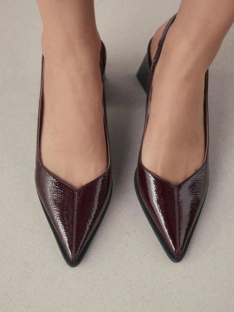 Next Forever Comfort® Pointed Toe Slingback Block Heels Burgundy Red Online