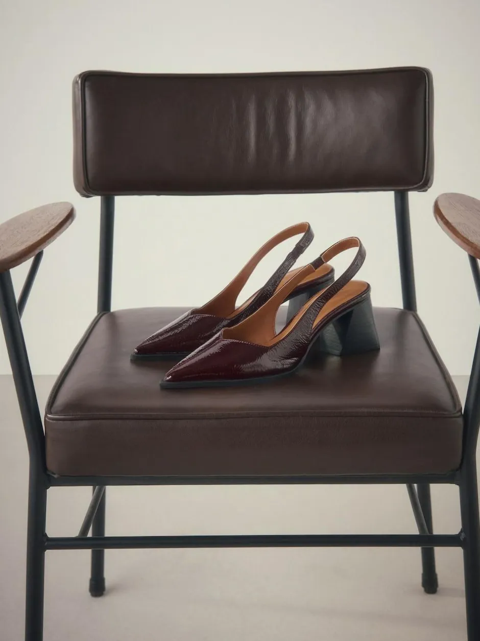Next Forever Comfort® Pointed Toe Slingback Block Heels Burgundy Red Online