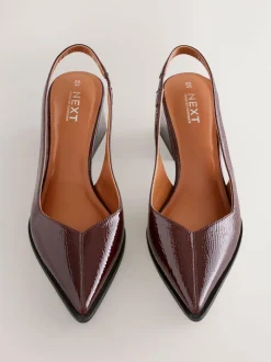 Next Forever Comfort® Pointed Toe Slingback Block Heels Burgundy Red Online
