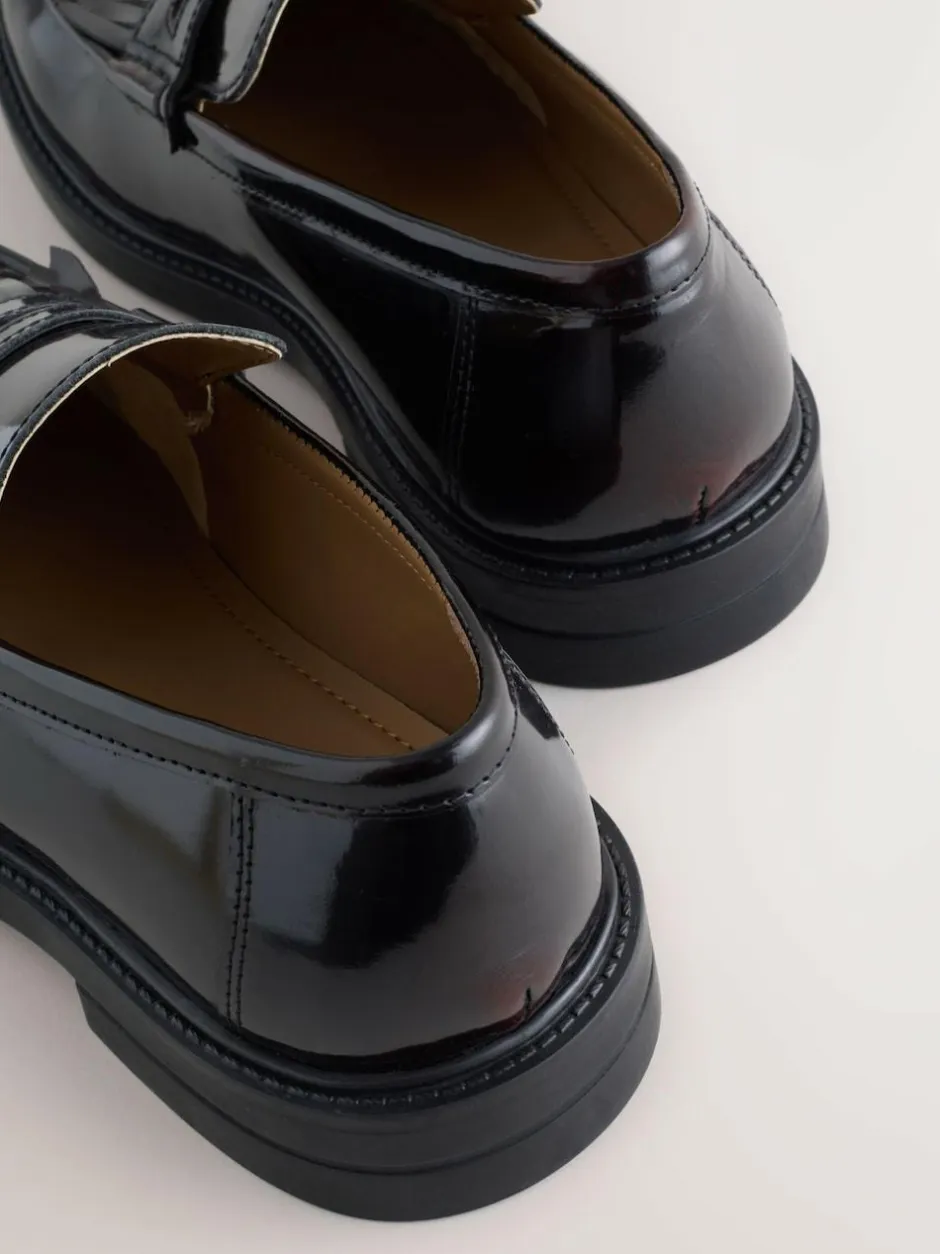 Next Burgundy Red Fringe Penny Loafers Best