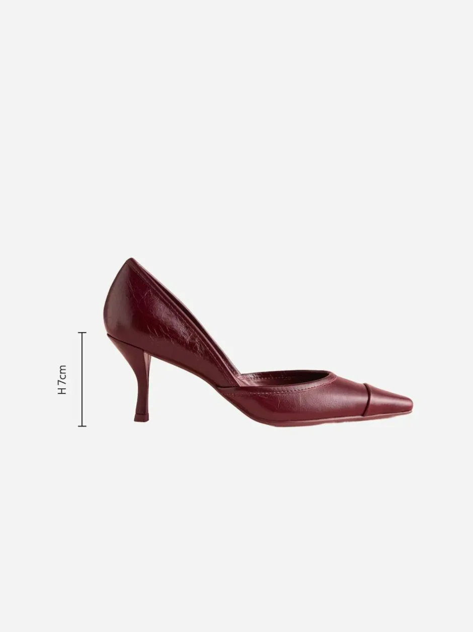 Next Tabitha Simmons x Mary Grace Leather Chisel Toe Court Heels Burgundy Red Leather New
