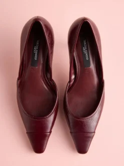 Next Tabitha Simmons x Mary Grace Leather Chisel Toe Court Heels Burgundy Red Leather New