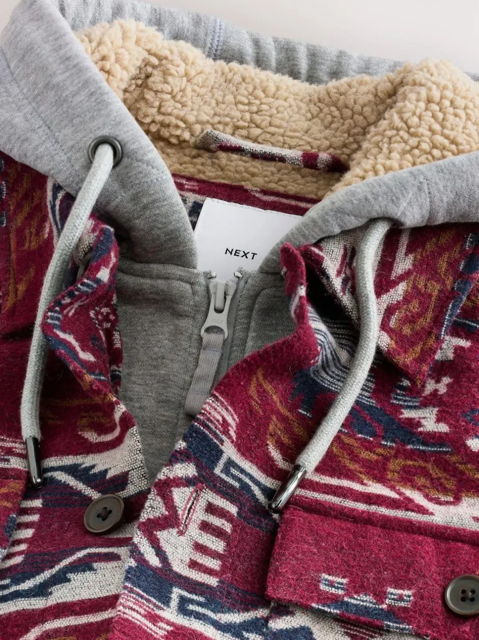 Next Burgundy Red Navajo Style Shacket Hot