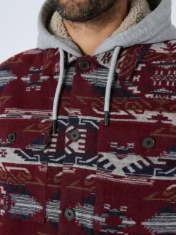 Next Burgundy Red Navajo Style Shacket Hot