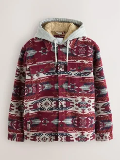 Next Burgundy Red Navajo Style Shacket Hot