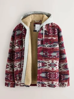 Next Burgundy Red Navajo Style Shacket Hot