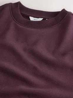 Next Burgundy Red Regular Fit Heavyweight Cotton Rich Crew Neck Sweatshirt Best