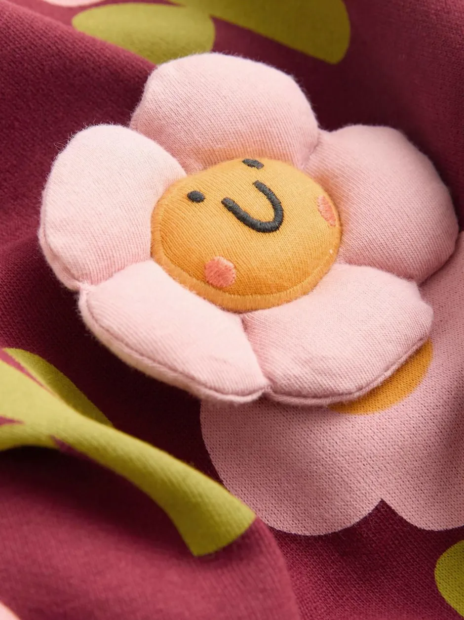 Next Crew Neck Sweatshirt (3mths-7yrs) Burgundy Red Smiley Flower Print Sale