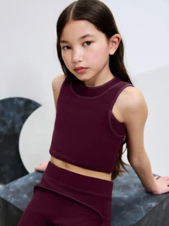 Next Burgundy Red Sports Crop Top (5-16yrs) Online