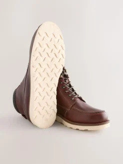 Next Tall Apron Wedge Boots Burgundy Red Outlet
