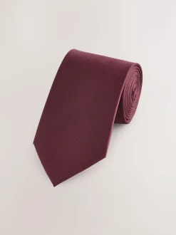 Next Textured Tie Burgundy Red Hot