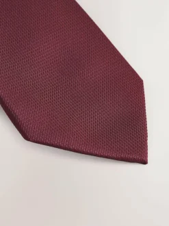 Next Textured Tie Burgundy Red Hot