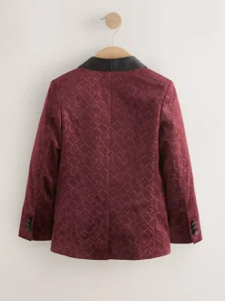 Next Textured Velvet Blazer (3-16yrs) Burgundy Red Hot