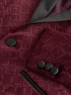 Next Textured Velvet Blazer (3-16yrs) Burgundy Red Hot