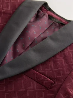 Next Textured Velvet Blazer (3-16yrs) Burgundy Red Hot