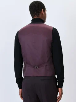 Next Burgundy Red Tuxedo Suit Waistcoat