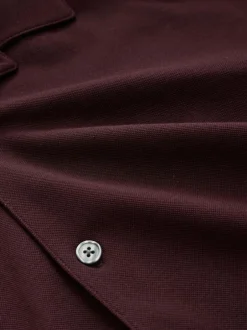 Next Short Sleeve Pique Shirts 3 Pack Burgundy Red/Navy Blue/Olive Green Sale