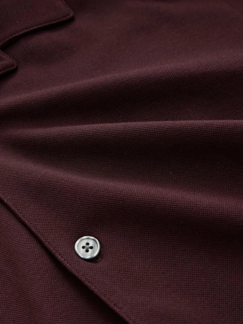 Next Short Sleeve Pique Shirts 3 Pack Burgundy Red/Navy Blue/Olive Green Sale