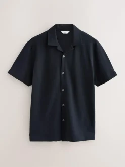 Next Short Sleeve Pique Shirts 3 Pack Burgundy Red/Navy Blue/Olive Green Sale