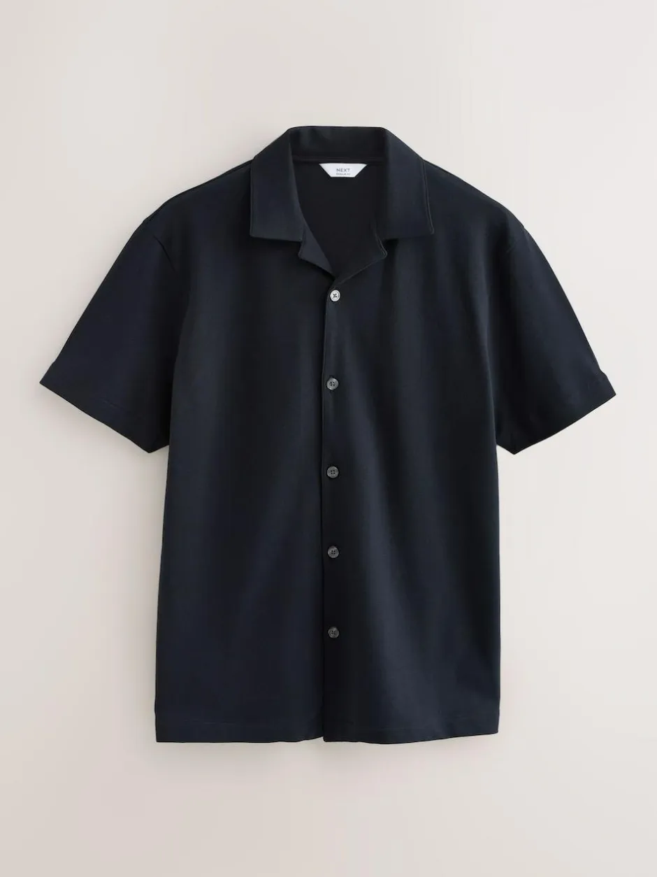 Next Short Sleeve Pique Shirts 3 Pack Burgundy Red/Navy Blue/Olive Green Sale