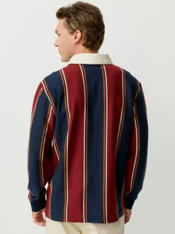 Next Burgundy/Navy Blue Stripe Rugby Shirt Best