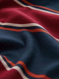 Next Burgundy/Navy Blue Stripe Rugby Shirt Best