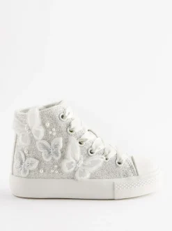 Next High Top Trainers Butterfly Glitter