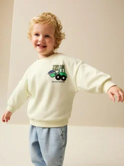 Next Buttermilk Yellow Digger Back Printed Crew Neck Jersey Sweatshirt (3mths-7yrs) Sale